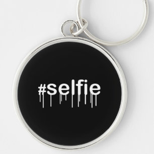Porte-clés Hashtag Selfie Drooling sur Black