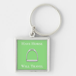 Porte-clés "Have Horse Will Travel" Stirrup Iron Lime Green