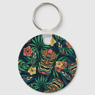 Porte-clés Hawaï Tiki Masque Motif tropical