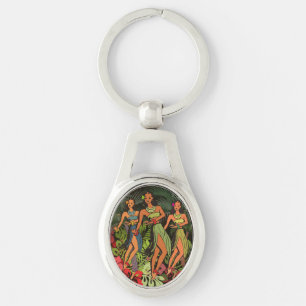 Porte-clés Hawaii Aloha Palm Hula Art Design