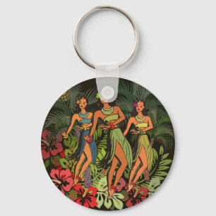 Porte-clés Hawaii Aloha Palm Hula Art Design