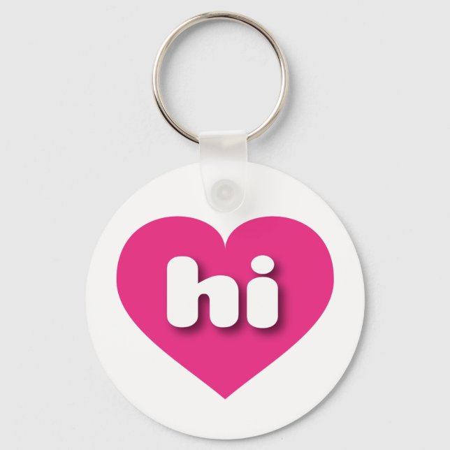 Porte-clés Hawaii coeur rose chaud - Je l'aime (Recto)