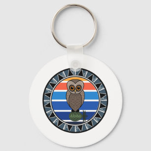 Porte-clés Hawaiian Owl Pueo Cartoon  