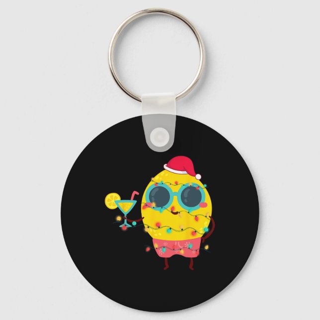 Porte-clés Hawaiian Summer Tropical Xmas Lemon Funny Christma (Recto)