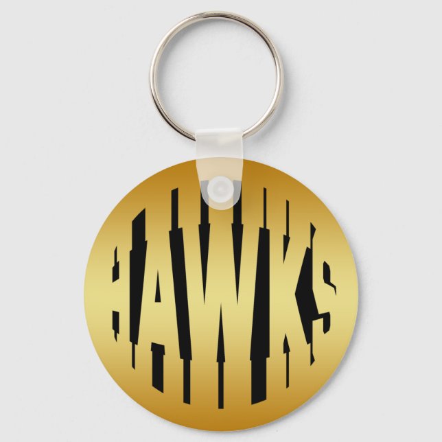 PORTE-CLÉS HAWKS - TEXTE OR (Recto)