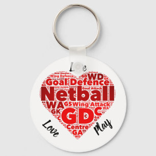 Porte-clés Heart Design GD Inspirational Netball