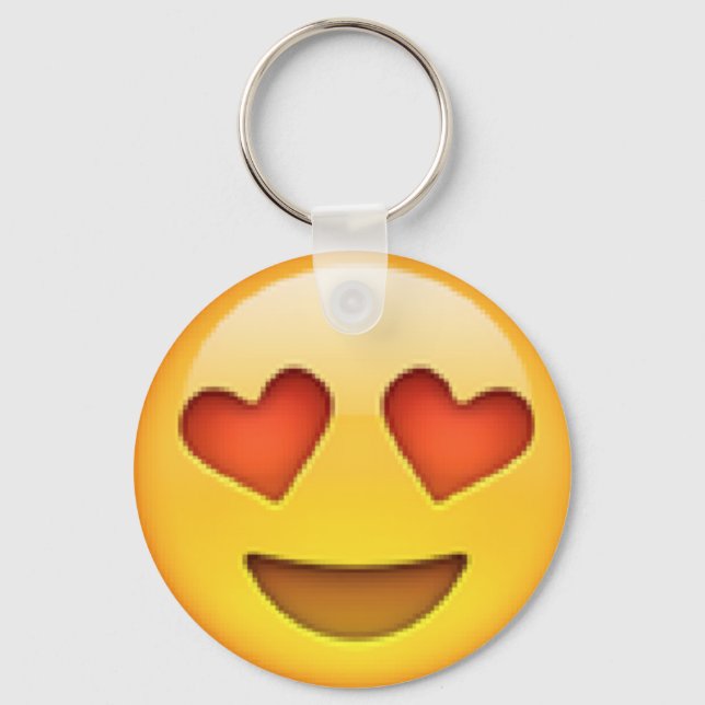 Porte-clés Heart Eyes Emoji Porte - clé (Recto)