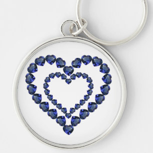 Porte-clés Heart Sapphire Gemstone