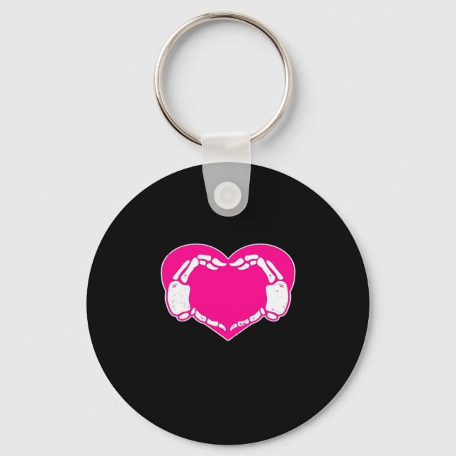 Porte-clés Heart Skeleton mains gothique Valentine classique (Recto)
