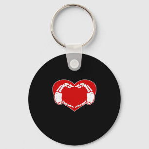 Porte-clés Heart Skeleton mains gothique Valentine Rouge clas