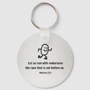 Porte-clés Hébreux 12:1 Courons avec endurance...
