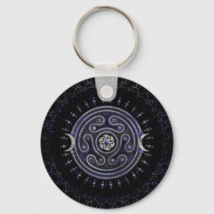 Porte-clés Hecate Wheel Orament avec Amethyst et Argent
