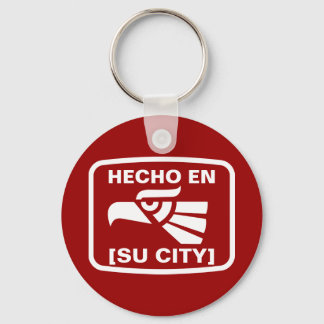 PORTE-CLÉS HECHO EN (SU CIUDAD)