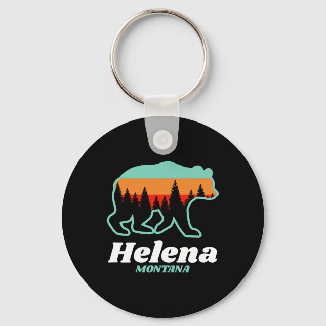 Porte-clés Helena Montana Pêche Ski Snowboard Ours (Recto)