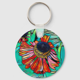 Porte-clés Helenium fringy avec look en verre tendu