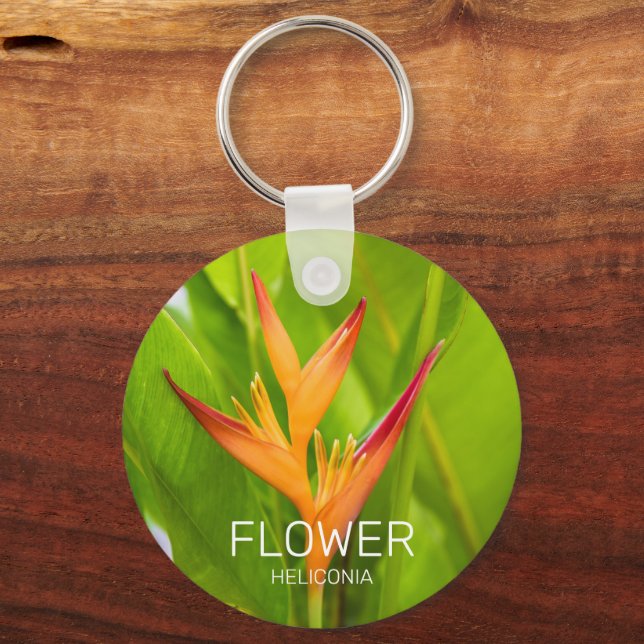 Porte-clés Heliconia Fleurs Plante Botanique Jardin Design (Recto)