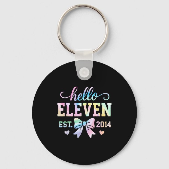 Porte-clés Hello Eleven Est 2014 Coquette Bow 11th Birthday G (Recto)