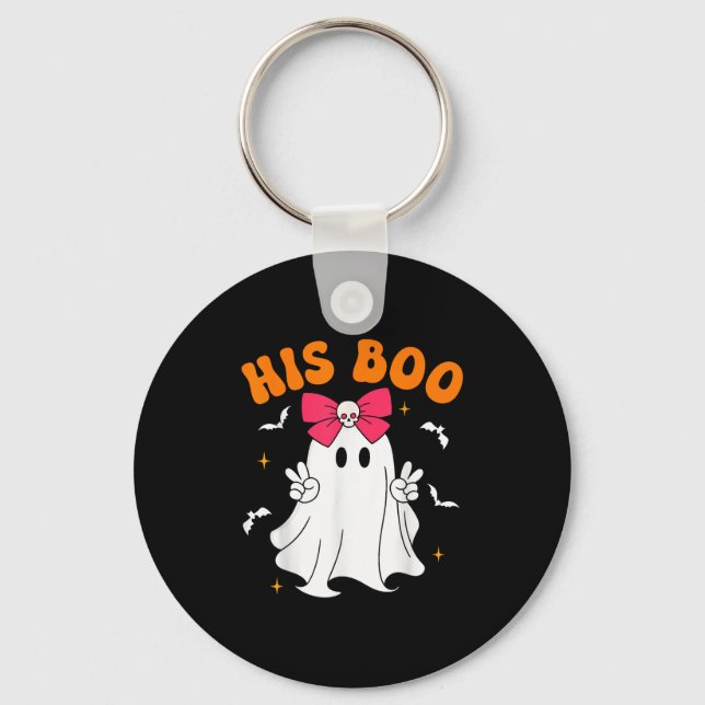 Porte-clés Her Boo &amp; His Boo Funny Matching Halloween Cou (Recto)