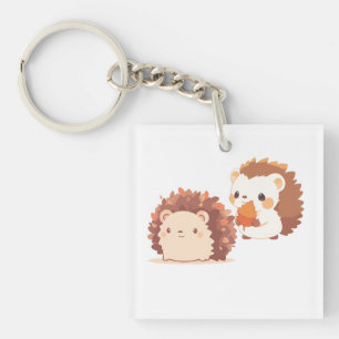 Porte-clés Hérisson d'automne mignon - Kawaii animaux de forê
