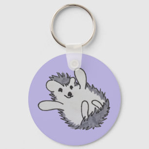 Porte-clés Hérisson heureux violet