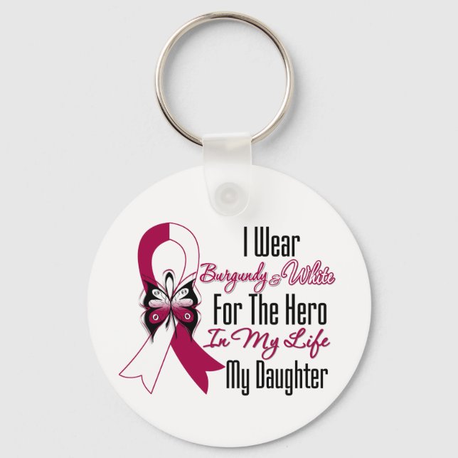 Porte-clés Héros du cancer de la tête et du cou Ma fille (Recto)