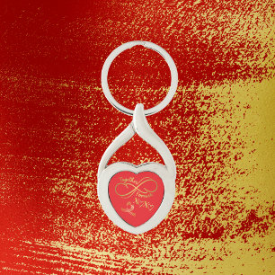 Porte-clés Heureuse Sainte-Valentin Ensemble pour l'or Foreve