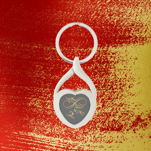 Porte-clés Heureuse Sainte-Valentin Ensemble pour toujours or
