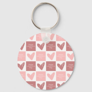 Porte-clés Heureuse Sainte-Valentin mignon Coeurs roses Motif