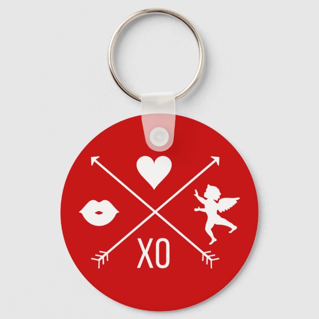 Porte-clés Heureuse Sainte-Valentin Valentine Symboles Porte  (Recto)