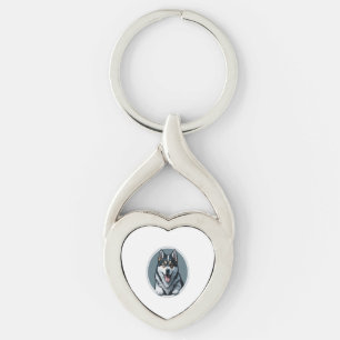 Porte-clés heureux Alaskien Malamute Puppy