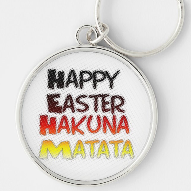 Porte-clés Heureux Pâques Hakuna Matata Saison de Vacances (Devant)
