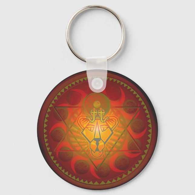 Porte-clés hexagramme solaire sekhmet (Recto)