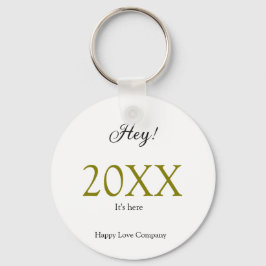 Porte-clés Hey it's new year add year gold black simple. Mini