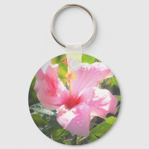 Porte-clés Hibiscus rose