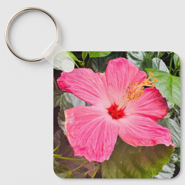 Porte-clés Hibiscus Rose Clair (Recto)