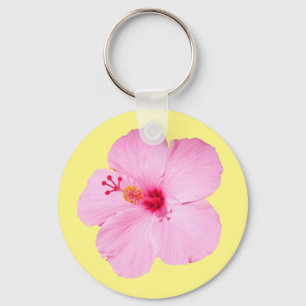 Porte-clés Hibiscus rose Fleur tropicale