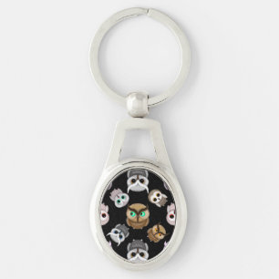 Porte-clés Hibou amusant sur fond noir