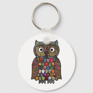 Porte-clés Hibou de patchwork