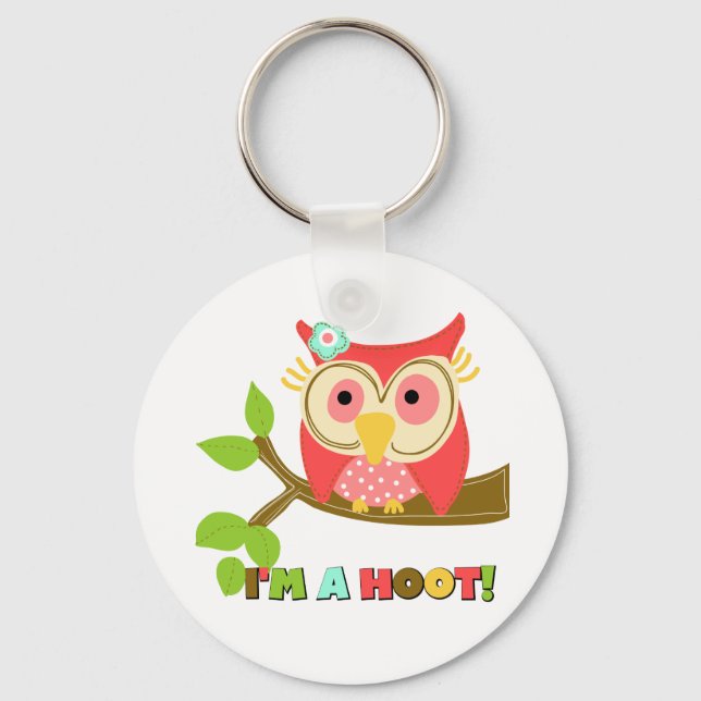 Porte-clés Hibou Je suis un Hoot (Recto)