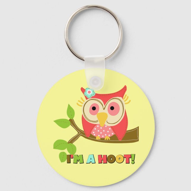 Porte-clés Hibou Je suis un Hoot (Recto)