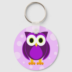 Porte-clés Hibou pourpre mignon