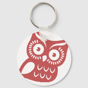 Porte-clés Hibou rouge frais