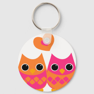 Porte-clés Hiboux doux d'amour