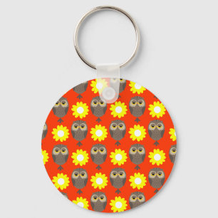 Porte-clés Hiboux et marguerites personnalisables