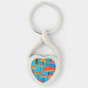 Porte-clés Hippie Dreamy Retro Vibe Enchanter Champignons