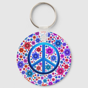 Porte-clés Hippie Peace Sign