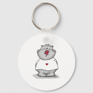 Porte-clés Hippo avec papillon sur son nez
