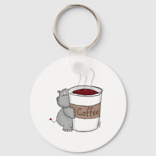 Porte-clés Hippopotame avec du café
