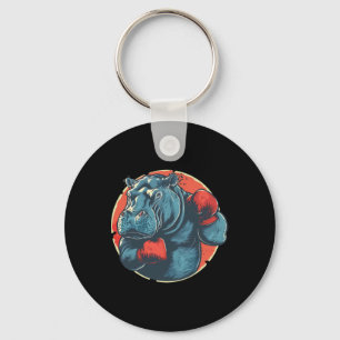 Porte-clés Hippopotame Boxeur Avec Gants De Boxe Kickboxing D