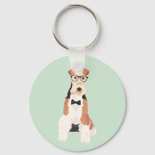 Porte-clés Hipster Cool Fox Terrier Wire Dog for Dog Lovers
